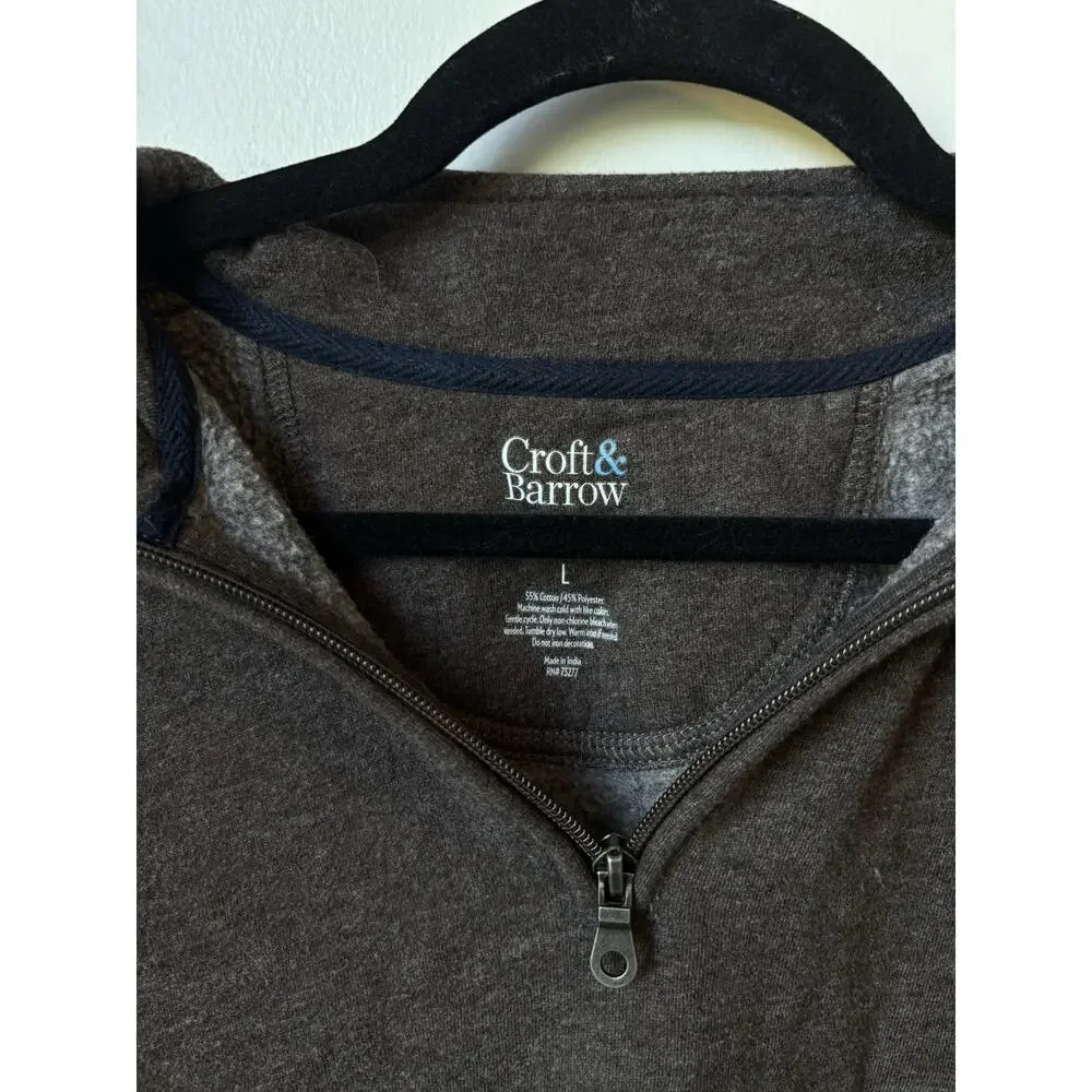 Croft And Barrow Extra Soft Fleece Quarter zip Pullover Men Size Large